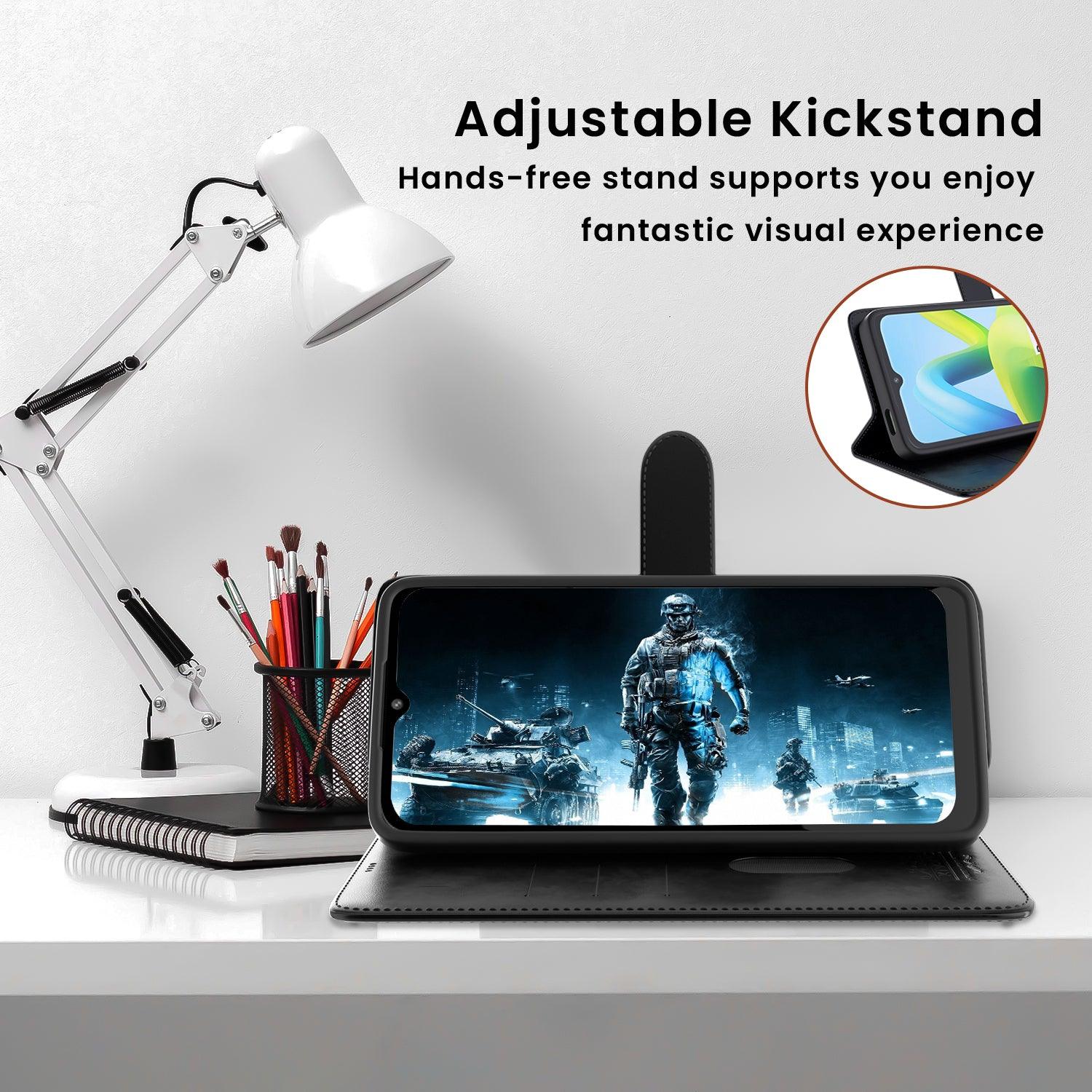 Leather Wallet Case for Motorola edge 50 fusion ?Stylish Flip Folio Cover with Card Holder, Stand -KIVANO LUXE - Aibex